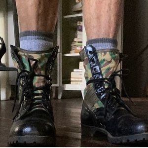 Vintage camo and leather
